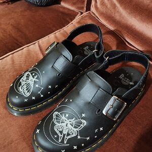 Dr. Martens Slingback Mules with Celestial Moth Embroidery